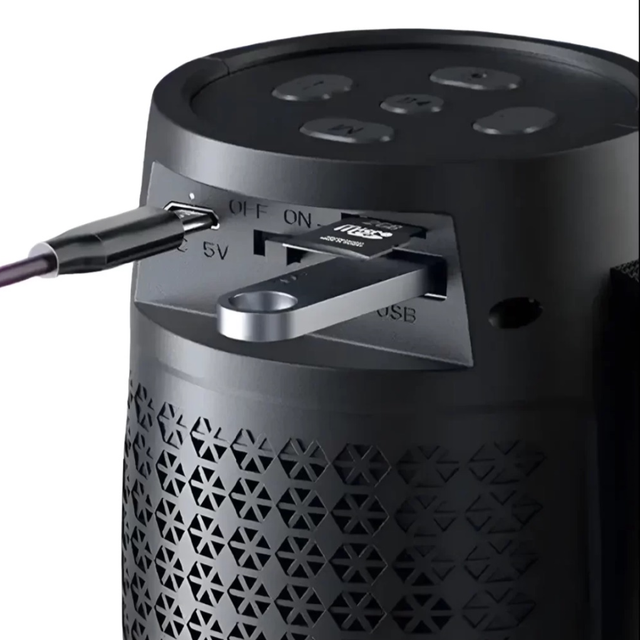Parlante Bluetooth Portátil con Luces LED