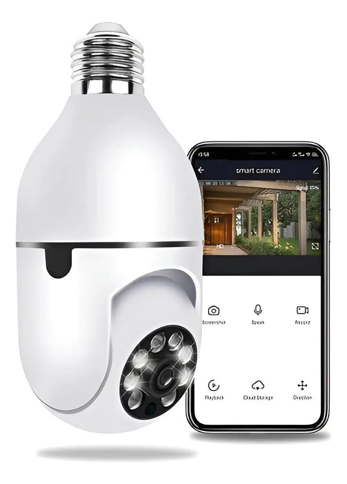 Cámara Bombilla WiFi 3MP con Visión Nocturna y Audio Bidireccional