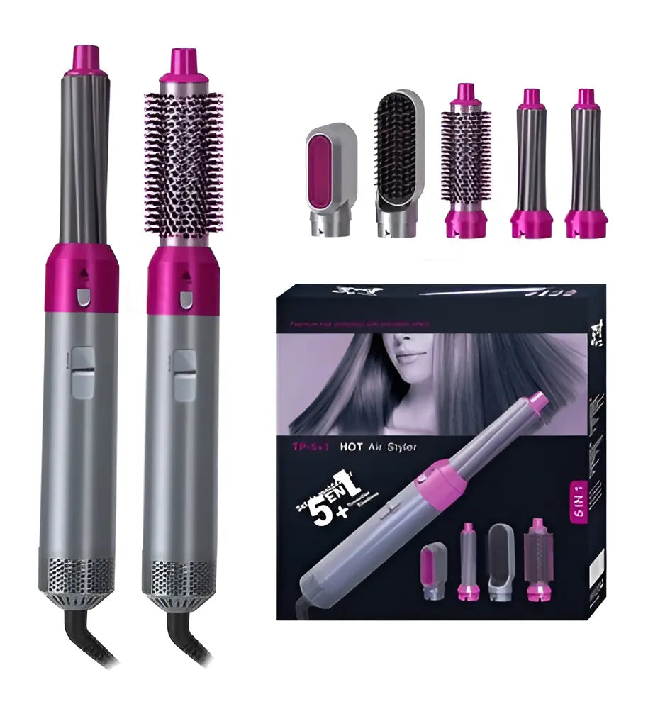 Secador de Cabello 5 en 1 Multifuncional con Accesorios Intercambiables
