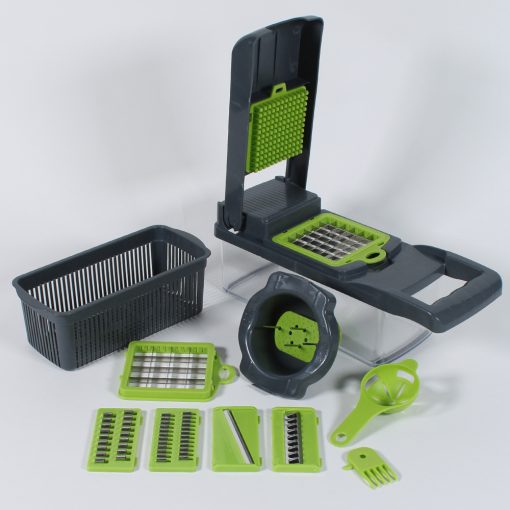 Cortador de Verduras Multifunción 7 en 1 con Recipiente | Rebanador, Picador y Rallador