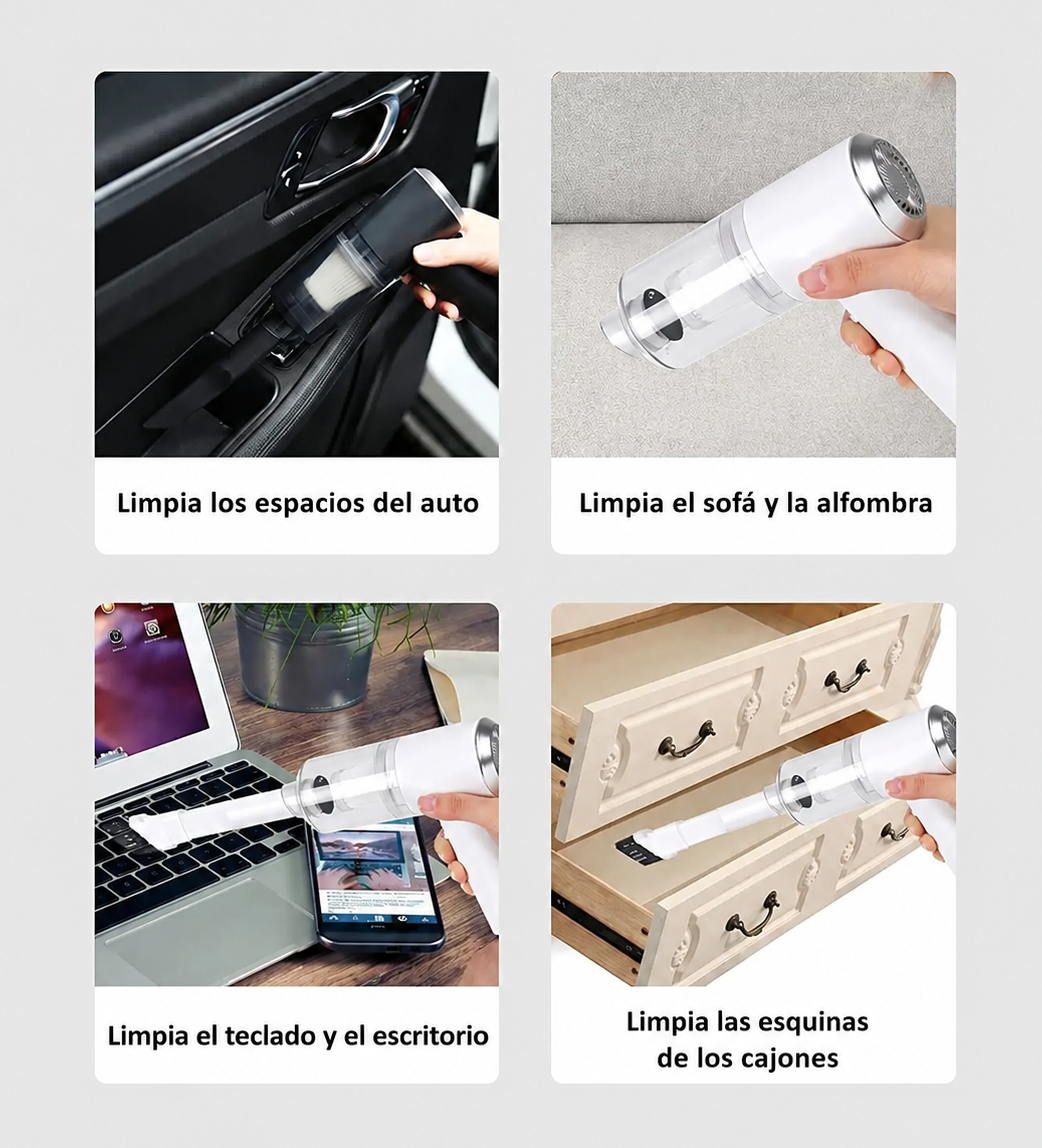 Aspiradora Portátil 3 en 1 Recargable | Auto, Hogar y Oficina
