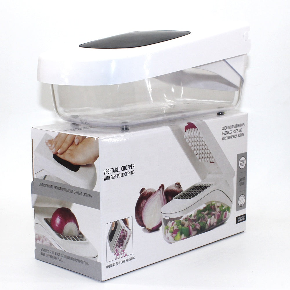 Picador de Verduras Manual con Rejilla de Acero Inoxidable