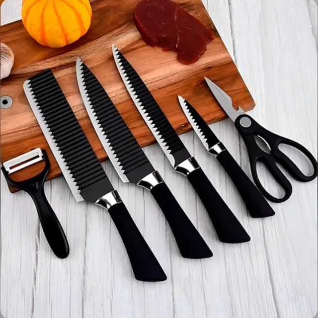 Set de Cuchillos de Cocina con Tijera y Pelador