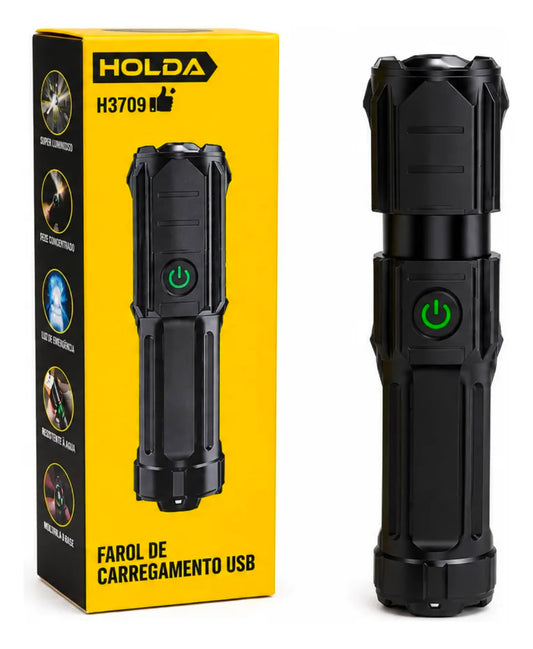 Linterna LED Recargable USB Holda H3709