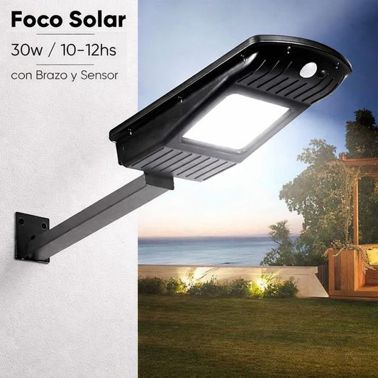 Foco Solar LED 30W con Sensor de Movimiento