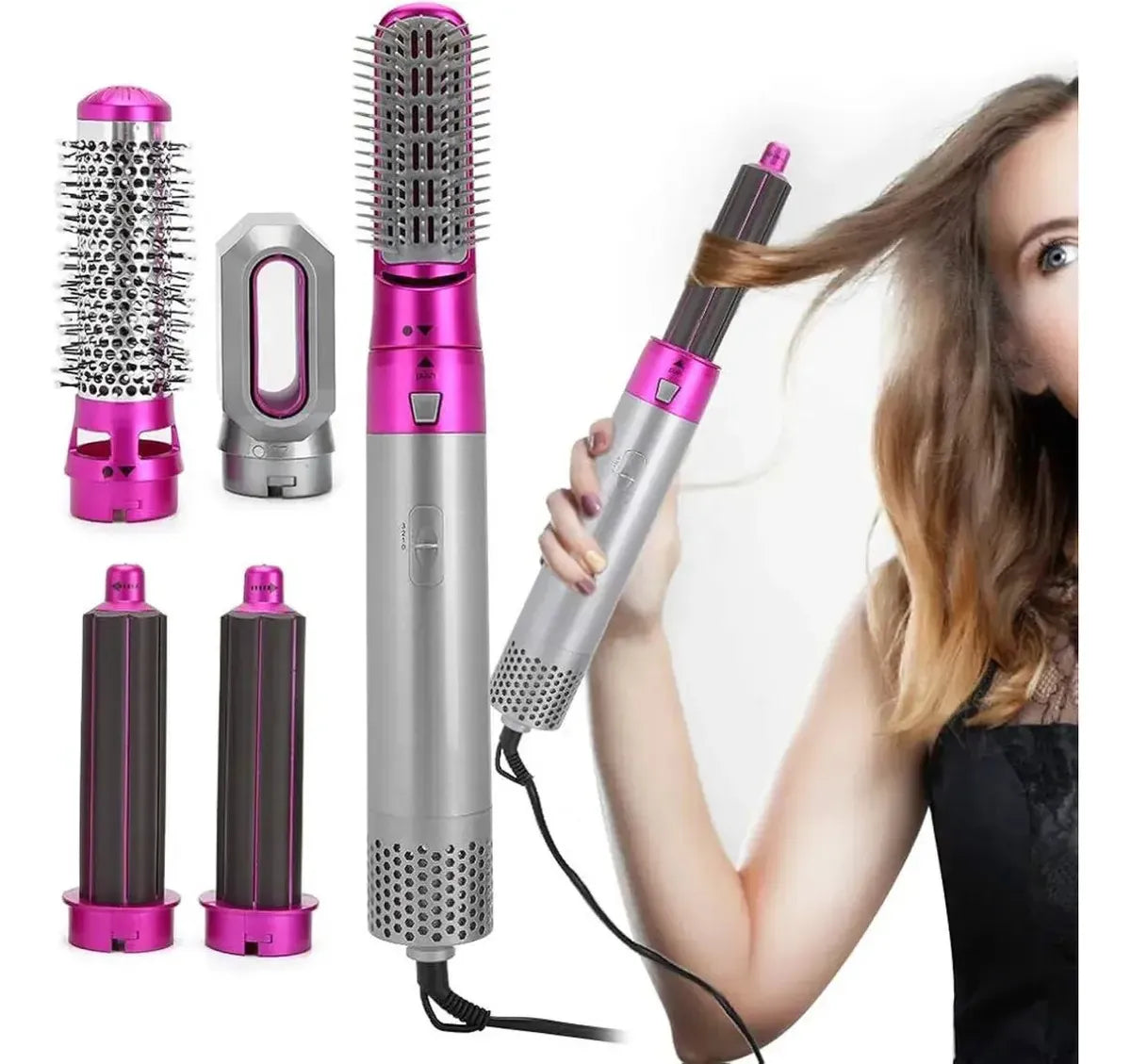 Secador de Cabello 5 en 1 Multifuncional con Accesorios Intercambiables