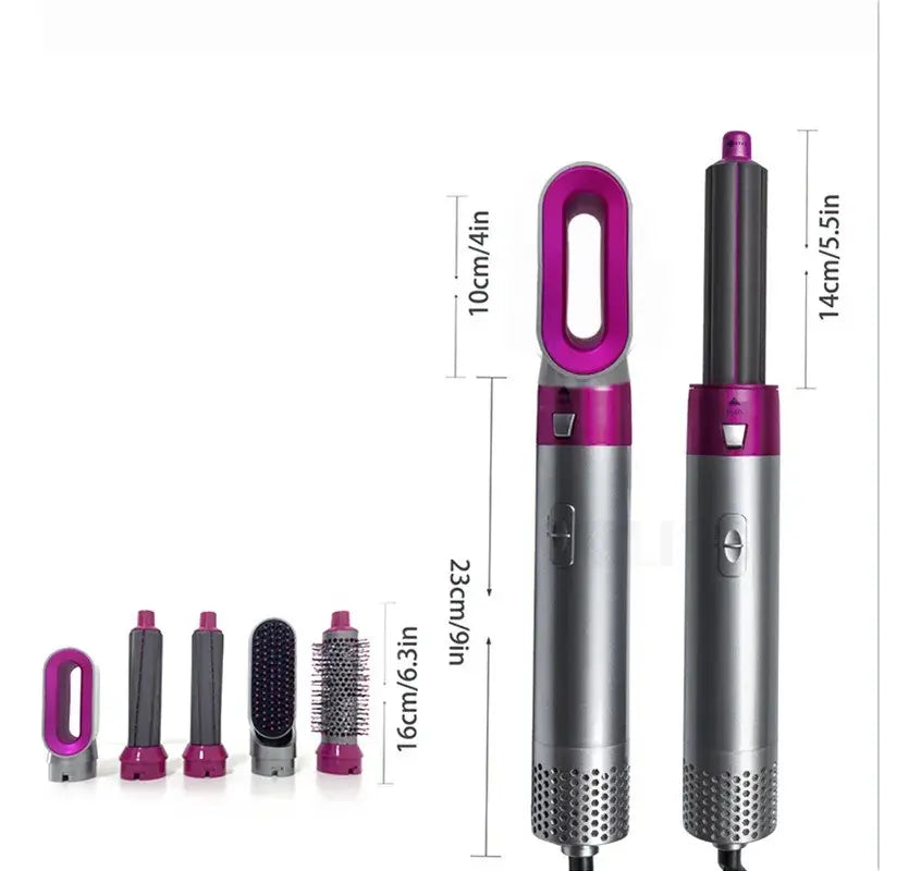 Secador de Cabello 5 en 1 Multifuncional con Accesorios Intercambiables